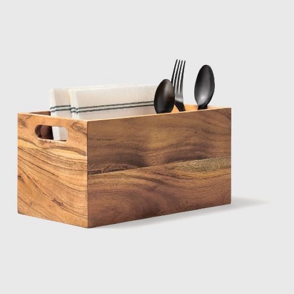 Hearth & Hand Accessories - HEARTH AND HAND WOOD UTENSIL AND NAPKIN CARRIER